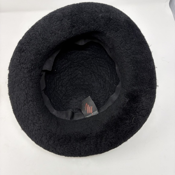 Miriam Carter Feltmaker Artisan Felted Wool Hat Black Purple Wearable Art Medium main image 4